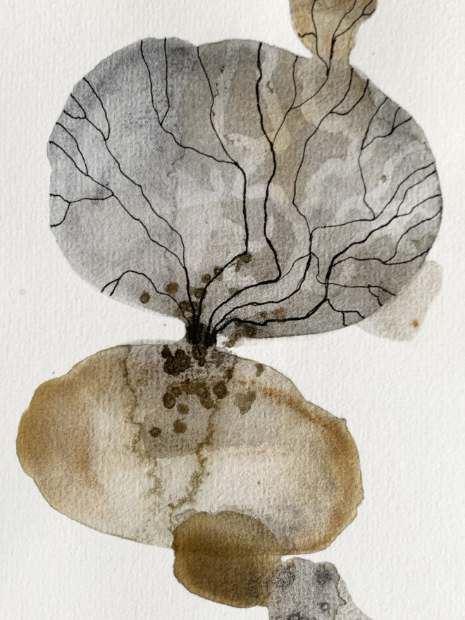 Rozanna Johnson's painting, "Seed Stone Root".