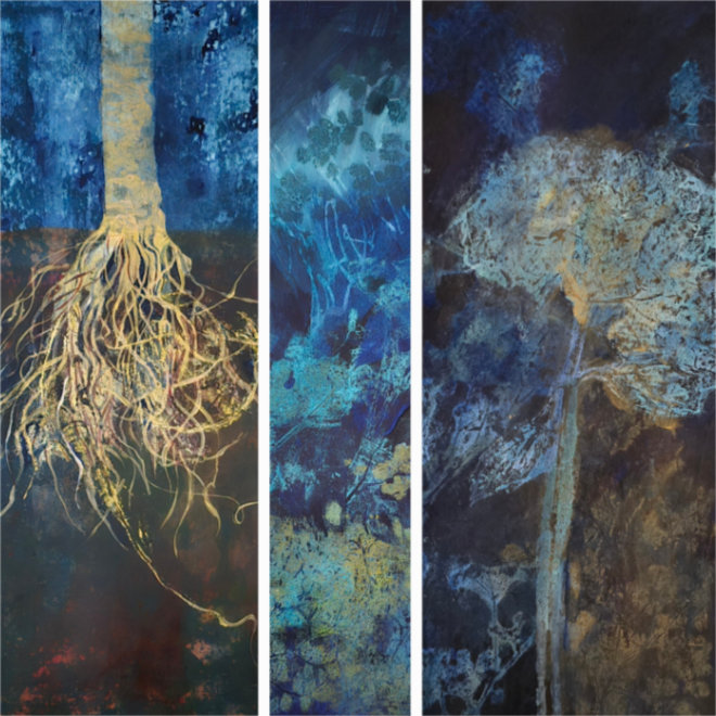 Teasers of three artworks by artist Su Berghuis-Garde.